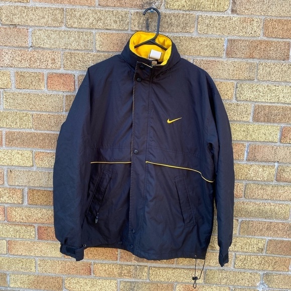 Vintage Nike Flu Game Jacket Small Yellow/Black - Picture 2 of 9